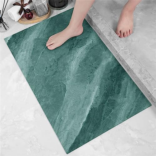 Absorbierender Badematte Badezimmerteppich Badteppich Badvorleger, Waschbarer Rutschfeste FußMatten, Super Absorbierende Schnelltrocknende Badematte füR Badewanne, Duschraum, KüChe 90x120cm, Green von Heeboode