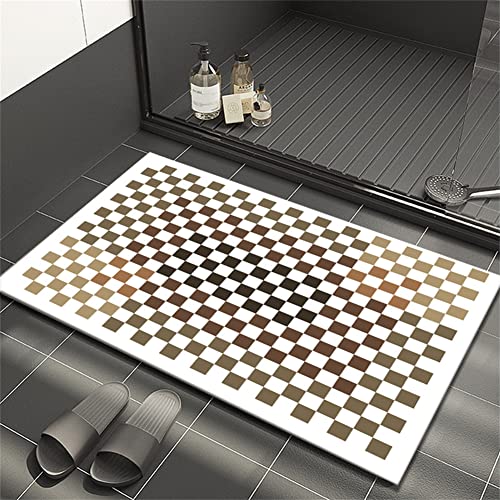 Badematte, Bath Mat, Badvorleger, Duschvorleger, Fußmatte Dusche, Badematten, Duschvorleger Badteppich Rutschfest Waschbar, Bad Badezimmer Teppich, Bathroom Mat, Softmath Badematte Gitternetz-50x80cm von Heeboode