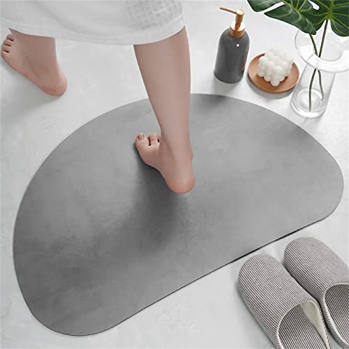 Badematte Rutschfester Badezimmerteppich Absorbierender Badteppich 40x60cm Duschmatte Schnelltrocknende Badematte Home, Badvorleger rutschfest Waschbar, Bad Teppiche Badezimmermatte Halbrund von Heeboode