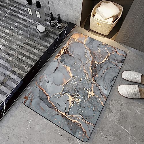 Badematte Rutschfester Badezimmerteppich Groß, Super Absorbierende Bodenmatte, Schnell Trocknend Badematten, Badteppich Rutschfest Badematte SaugfäHige Badvorleger Badezimmermatte Stone, 120x180cm von Heeboode