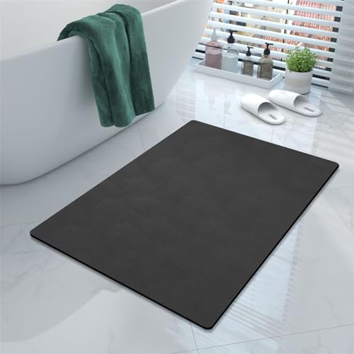 Badematte Rutschfester Badezimmerteppich kleiner, Super Absorbierende Bodenmatte, Schnell Trocknend Badematten, Badteppich Rutschfest Badematte SaugfäHige Badvorleger Badezimmermatte Schwarz, 60x100cm Badematte Rutschfester Badezimmerteppich kleiner, Super Absorbierende Bodenmatte, Schnell Trocknend Badematten, Badteppich Rutschfest Badematte SaugfäHige Badvorleger Badezimmermatte Schwarz, 60x100cm von Heeboode