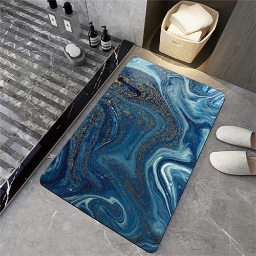 Badezimmerteppich, Badematte, FußMatte, Badteppich 40x60cm, Badvorleger, Badematte Badteppich Badvorleger Rutschfest Waschbar, Teppich Badezimmer Teppiche, Bathroom Mat, Bath Mat, Badematten, Blue von Heeboode