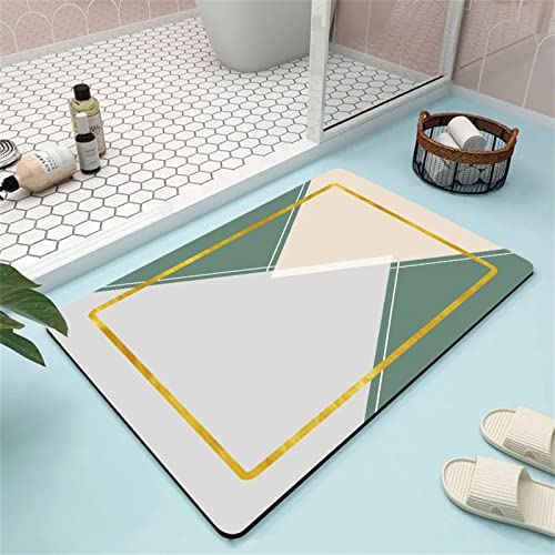 Badezimmerteppich, Badematte Rutschfest, 50x80cm Bad Teppich LäUfer, Duschmatte, Badteppich Badvorleger Rutschfest Waschbar, Antirutschmatte Dusche, Teppich Badezimmer, Bathroom Bath Mat, Grün von Heeboode