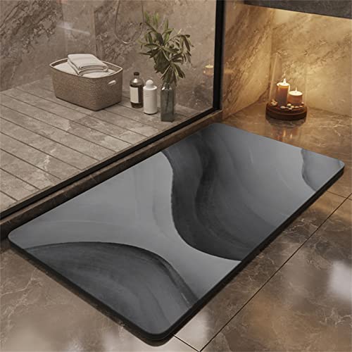 Badezimmerteppich, Badematte Rutschfest, 50x80cm Bad Teppich LäUfer, Duschmatte, Badteppich Badvorleger Rutschfest Waschbar, Antirutschmatte Dusche, Teppich Badezimmer, Bathroom Bath Mat, Modern von Heeboode