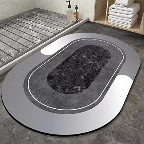 Badezimmerteppich, Badematte Rutschfest, 90x120cm Bad Teppich LäUfer, Duschmatte, Badteppich Badvorleger Rutschfest Waschbar, Antirutschmatte Dusche, Teppich Badezimmer, Bathroom Bath Mat, Oval von Heeboode