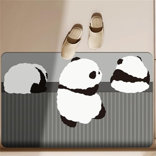Badezimmerteppich Absorbierender Badteppich, Badematte Stein Badematten Badvorleger Rutschfest Waschbar, Badezimmer Teppiche 60x90cm Kleiner Teppich, SaugfäHiger Schnelltrocknende DüNner Deko, Animals von Heeboode