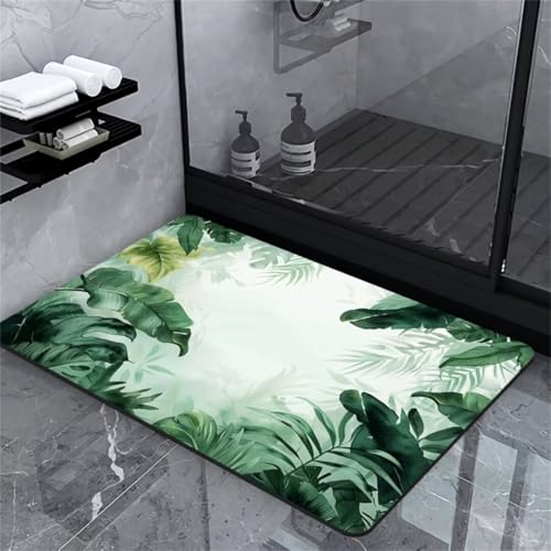 Badezimmerteppich Badteppich Klein 40x60cm Absorbierender Schnelltrocknend Badvorleger Badematten SaugfäHig Waschbar Badematte Mint Bath Bathroom Mat, Teppich Badezimmer Matte Bad Teppich Gross von Heeboode
