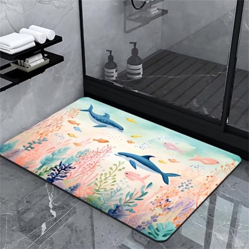 Badezimmerteppich Badteppich Klein 60x90cm Absorbierender Schnelltrocknend Badvorleger Badematten SaugfäHig Waschbar Badematte Maritime Bath Bathroom Mat, Teppich Badezimmer Matte Bad Teppich Gross Badezimmerteppich Badteppich Klein 60x90cm Absorbierender Schnelltrocknend Badvorleger Badematten SaugfäHig Waschbar Badematte Maritime Bath Bathroom Mat, Teppich Badezimmer Matte Bad Teppich Gross von Heeboode