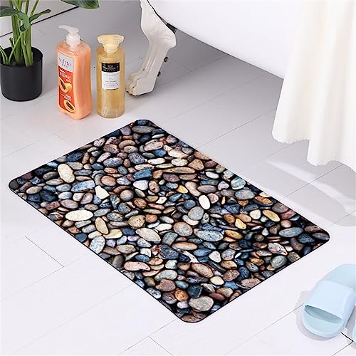 Heeboode Badematte Rutschfester Badezimmerteppich Absorbierender Badteppich 50x80cm Duschmatte Schnelltrocknende Badematte Home, Badvorleger rutschfest Waschbar, Bad Teppiche Badezimmermatte Stein von Heeboode
