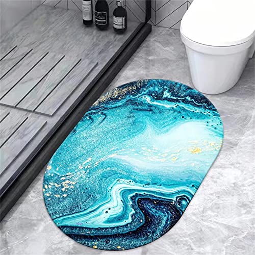 Heeboode Badematte Rutschfester Badezimmerteppich Absorbierender Badteppich 80x120cm Duschmatte Schnelltrocknende Badematte Home, Badvorleger rutschfest Waschbar, Bad Teppiche Badezimmermatte Türkis von Heeboode
