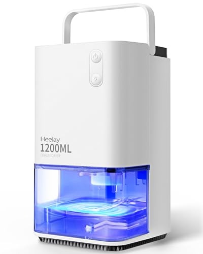 Luftentfeuchter 1200ML,Heelay® Luftentfeuchter Elektrisch Entfeuchter Energiesparend,Tragbar,Ultra Leise,Auto Abschaltung,7 Farbiges Licht,Raumentfeuchter Dehumidifier für Schlafzimmer,Bad,Home von Heelay