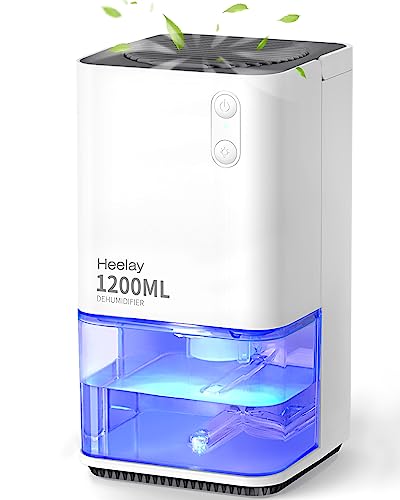 Luftentfeuchter Elektrischer,Heelay 1200ml Entfeuchter Klein Leise Tragbarer Mini Raumentfeuchter Automatischer Gegen Feuchtigkeit Dehumidifier für Büro/Schlafzimmer/Badezimme Farbige Nachtlicht von Heelay