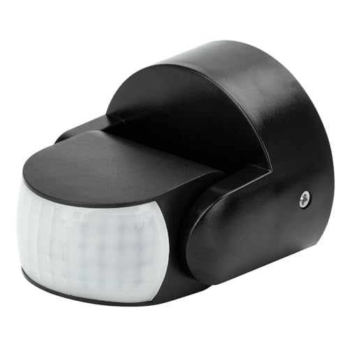 Bewegungsmelder Schalter AC220-240V PIR Mini Bewegungsm Wasserdichter Wandsensor Lichtschalter 3-12m Erfassungsbereich Schwarz. von Heemol