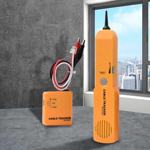 Cable Tracker,RJ11 Kabel-Tracer AntiInterferenz Multifunktionale Einstellbarer Lautstärke,Netzwerktester Kabeltester mit Tongenerator & Probe Kit für Suchen und Verfolgen,Test Circuit Kontinuität von Heemol