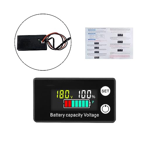 Heemol Batteriekapazitätsmonitor 12V 24V 36V 48V 60V 72V 84V Batteriemessgerät Multifunktionaler DC8-100V LCD Batteriestand Spannungs mit Temperatursensor Alarm für Autos Boote Wohnmobil. von Heemol