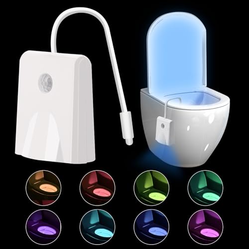 Heemol WC-Nachtlicht Toilette Bewegungsmelder Licht,Mini Bewegungsm LED Hintergrundbeleuchtung Nachtlichter Wiederaufladbar Dimmende Lampe mit Projektorlampe Für Toilettenschüssel Badezimmer von Heemol