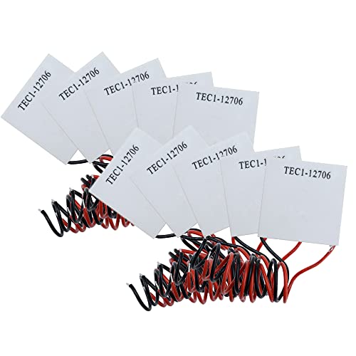 Heemol 10PCS TEC1-12706 Peltier Modul Thermoelektrische Kühlkörper Peltierelement Modul Klimaanlage Kühlblech Kühlung Generator 12V 6A 60W von Heemol