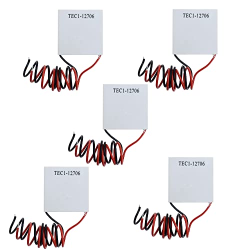 Heemol 5 Stück Peltier Modul TEC1-12706 Thermoelektrische Kühlkörper Peltierelement Modul Klimaanlage Kühlblech Kühlung Generator,12V 6A 60W von Heemol