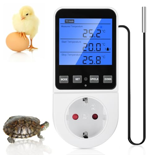 Zeitschaltuhr Steckdose 230 V Heemol Digitalthermostat Heizung Smart für Heizung, Kühlung und Lüftung Frostwächter Gewächshaus von Heemol