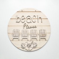 Beach Please Türhänger, Sommer Unfertiges Diy Holz Kit, Rohlinge Zum Dekorieren Von Wohnkultur, Strand Decor, Strandhaus Türhänger von HeepDesignCo