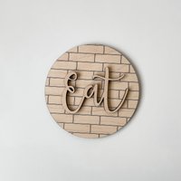 „Eat Subway Tile Diy"-Schild Für Abgestuftes Tablett Oder Regal, Unfertige Holzrohlinge Die Küche, Regalschild von HeepDesignCo