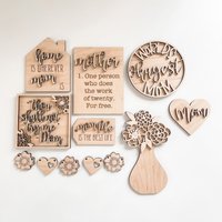 Muttertag Tiered Tablett Unfertiges Diy Holz Kit, Rohlinge Zum Dekorieren Für Tablet Mom Wohnkultur, Muttertagsschilder von HeepDesignCo