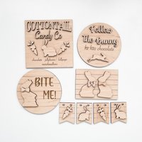 Schoko Osterhasen Tablett Unfertiges Diy Holz Kit, Rohling Zum Dekorieren Für Tiered Ostern Wohndekor, Osterhasenschild von HeepDesignCo