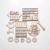 Abgestuftes Tablett Zum Vatertag, Unfertiges Diy-Holzset, Rohlinge Dekorieren Für Abgestuftes Tablett, Reel Great Dad, Man Myth Legend Sign, Super von HeepDesignCo