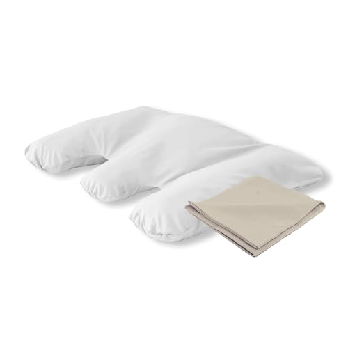 My Neck Kissen & Jersey Kissenbezug (50x70 cm), taupe: Ergonomisches Orthopädisches Kissen für Nackenschmerzen mit 100% Baumwollbezug, Maschinenwaschbar, für Seitenschläfer und Rückenschläfer - HEFEL von Hefel
