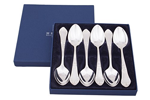 Hefra 6 Stueck Set TEELÖFFEL Romanisch, Messing, Silber, 19 x 19 x 5 cm von Hefra