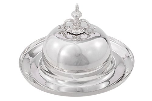 Hefra Butterdose Fragetka, Messing, Silber, 16 x 16 x 18 cm von Hefra