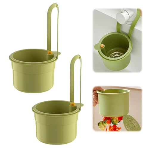 sieb für spülbecken,Multifunktionaler abflusssieb küchenspüle, Wasserhahn Hängende waschbecken sieb, für Filter Kitchen Waste and Wash Vegetables Fruits (grün*2) von Hegawleo