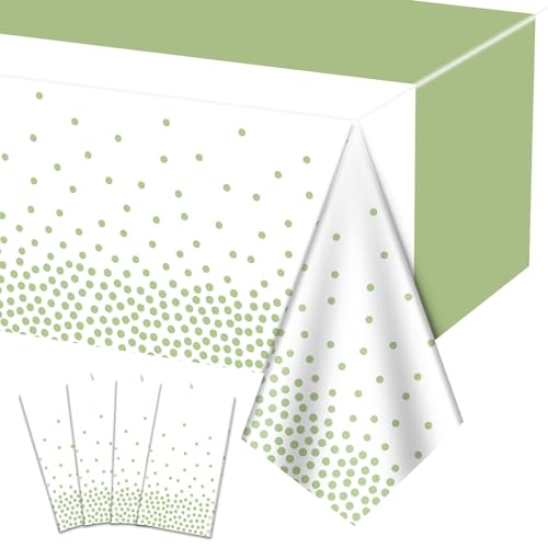 Hegbolke 4Pcs Sage Green Tablecloths - 86.6"x51.2" Rectangular Green Dot Table Covers for Home Gender Neutral Birthday Party Sage Green Baby Shower Decorations Hegbolke 4Pcs Sage Green Tablecloths - 86.6"x51.2" Rectangular Green Dot Table Covers for Home Gender Neutral Birthday Party Sage Green Baby Shower Decorations von Hegbolke