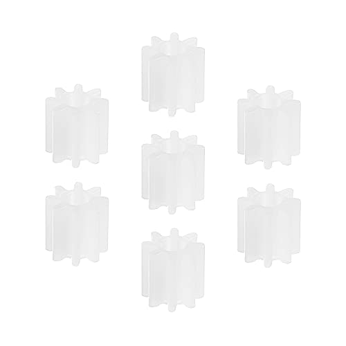 Hegebeck 50 Stück Kunststoff Zahnräder 8 Zähne 0,5 Modulus Riemenwelle für Roboter RC Motor Hand DIY Mechanische Teile Weiß von Hegebeck