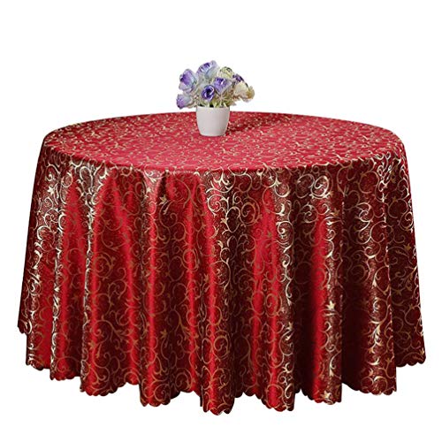 Heheja Hotel Tischtücher Damast Stil Ornamente Hochzeit Jacquard Tischdecke Rot Rund:200cm von Heheja