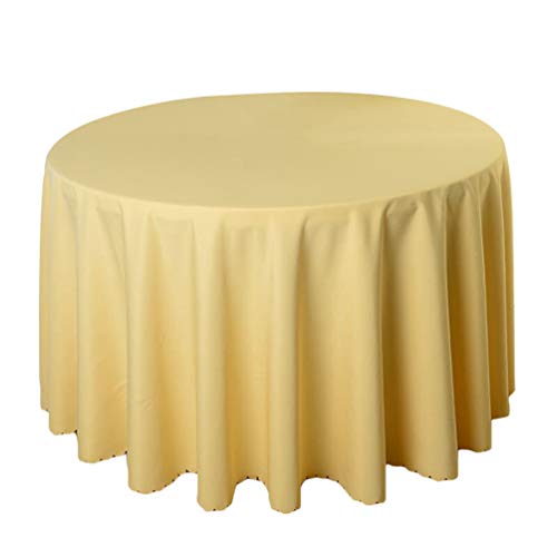 Heheja Pure Farbe Hotel Tischtücher Ornamente Rund Hochzeit Tischdecke Beige2 Rund:200cm von Heheja