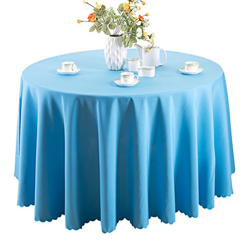 Heheja Pure Farbe Tischtücher Ornamente Eckig Rund Tischdecke Himmel Blau 160cm von EATAN