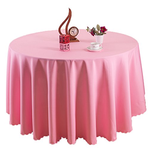 Heheja Pure Farbe Tischtücher Ornamente Eckig Rund Tischdecke Pink 160cm von EATAN