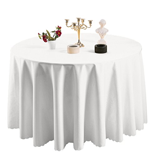 Heheja Pure Farbe Tischtücher Ornamente Eckig Rund Tischdecke Weiß 160cm von EATAN