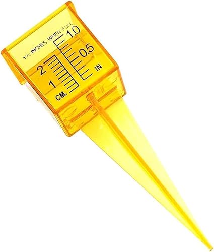 Gelber tragbarer Mini-Sprinkler und Regenmesser, breite Öffnung, hellgelb, Outdoor-Wassermesswerkzeug, für Rasen, Hof, Outdoor, Zuhause, Sprinkler-Messgerät, Packthermometer und Wetterinstrumente von Hehglng