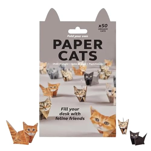 DIY Paper Cats | DIY Paper Cats Origami Kit, 50 Sheets Fun 3D Papers Dog & Cat & Dinosaur Models,3D Handmade OrigamiCat Model, Fold Your Own PaperCat (01#, |) von Hehimin