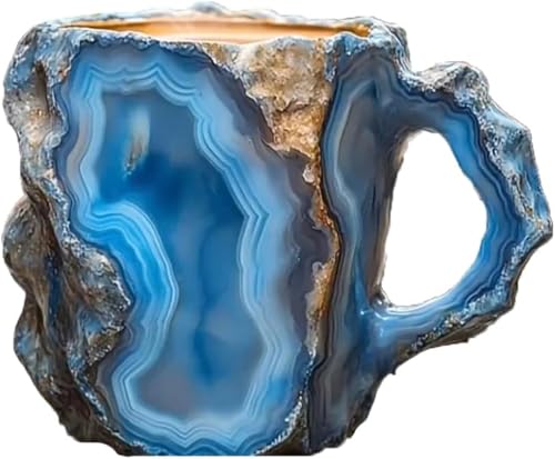 Hehimin Mineral Crystal Coffee Mugs | 2024 New Multi-Colored Mineral Crystal Coffee Mug, Colorful Crystal Mug Translucent Coffee Mug,Elegant Crystal Gift for Home & Office (Blue) von Hehimin