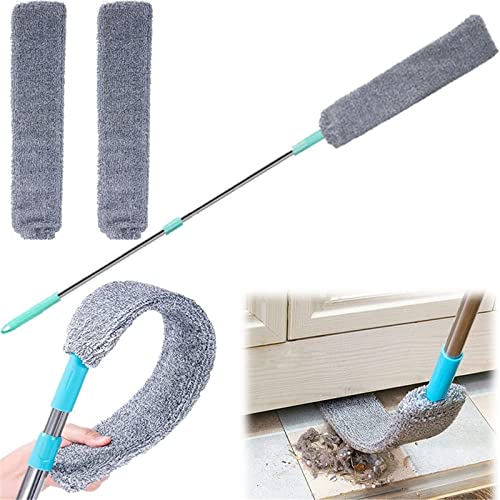 Peachloft Duster, Retractable Gap Dust Cleaner,2023 New Multifunction Retractable Microfiber Dust Brush Gap Mop, Telescopic Dust Brush for Wet and Dry,with 2 Replaceable Cleaning Cloth von Hehimin