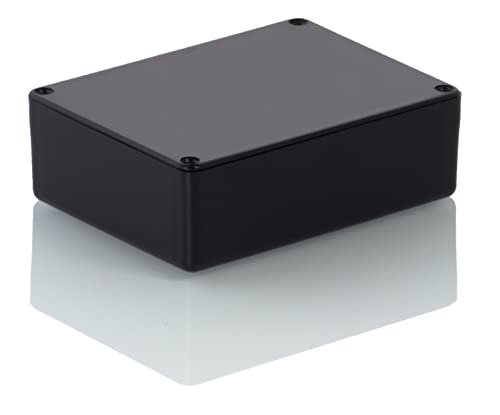 HeiGroup - T2 ABS Kunststoffgehäuse mit Deckel, Mehrzweckgehäuse, Modulgehäuse, (LxBxH) 75 x 56 x 25 mm, Schwarz - Poliert von HeiGroup