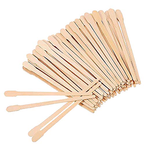 JIHUOO 500 Stück Holzspatel Holzstäbchen Holz Wachs Spatel Waxing Stick Rührstäbchen für Waxing Enthaarung von JIHUOO