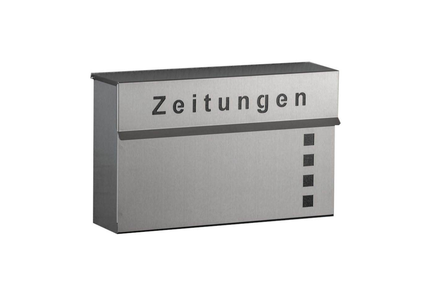 Heibi Metall Briefkasten Heibi Zeitungskasten Edelstahl geschliffen 41x11,4x25 cm von Heibi Metall