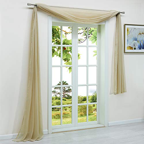 HeichkelL 1 Stück Querbehang Transparente Freihanddeko aus Voile Querbehang Gardine Einfarbig Dekoschals Vorhang für Wohnzimmer 145x600cm Sand HeichkelL 1 Stück Querbehang Transparente Freihanddeko aus Voile Querbehang Gardine Einfarbig Dekoschals Vorhang für Wohnzimmer 145x600cm Sand von HeichkelL