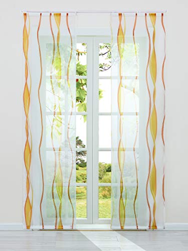 HeichkelL 2 Stück Voile Bedruckte Schiebegardine »Perlendruck« Halbtransparenter Flächenvorhang Hochwertiger Schiebevorhang mit Klettband und Beschwerungsstangen Orange BreitexHöhe 57x145 cm HeichkelL 2 Stück Voile Bedruckte Schiebegardine »Perlendruck« Halbtransparenter Flächenvorhang Hochwertiger Schiebevorhang mit Klettband und Beschwerungsstangen Orange BreitexHöhe 57x145 cm von HeichkelL