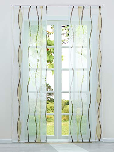 HeichkelL 2 Stück Voile Bedruckte Schiebegardine »Perlendruck« Halbtransparenter Flächenvorhang Hochwertiger Schiebevorhang mit Klettband und Beschwerungsstangen Sand BreitexHöhe 57x225 cm HeichkelL 2 Stück Voile Bedruckte Schiebegardine »Perlendruck« Halbtransparenter Flächenvorhang Hochwertiger Schiebevorhang mit Klettband und Beschwerungsstangen Sand BreitexHöhe 57x225 cm von HeichkelL