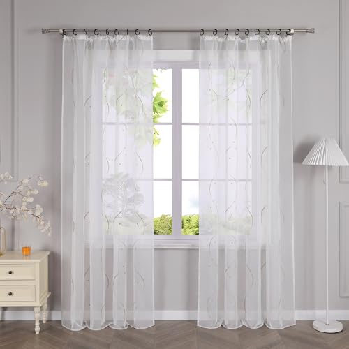 HeichkelL Gardinenschal mit Stickerei Bestickt Vorhang Transparent Fensterschal mit Kräuselband Sand BxH 140x225 cm 1 Stück HeichkelL Gardinenschal mit Stickerei Bestickt Vorhang Transparent Fensterschal mit Kräuselband Sand BxH 140x225 cm 1 Stück von HeichkelL